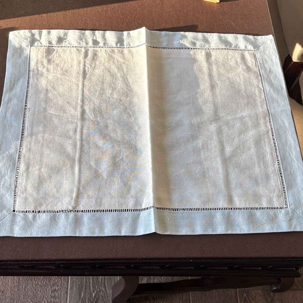 New Elegant White and Light Blue Boudoir Sham.